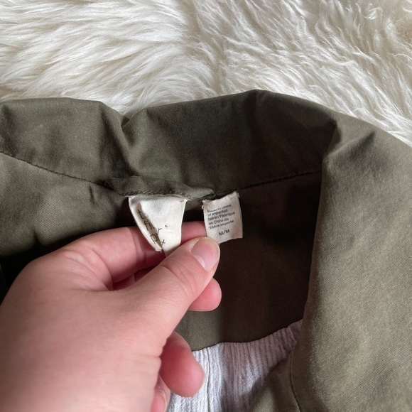 Eileen Fisher High Collar Double Breasted Short Jacket M Green - Picture 6 of 8